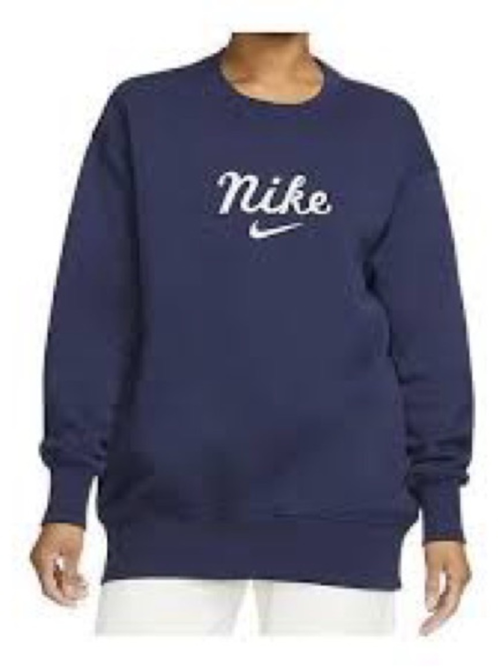 Nike Navy Crewneck Sweatshirt with White Script Logo